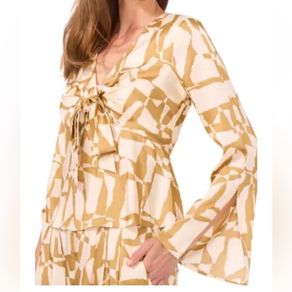 Parker Satin Cream and Tan Women's Top